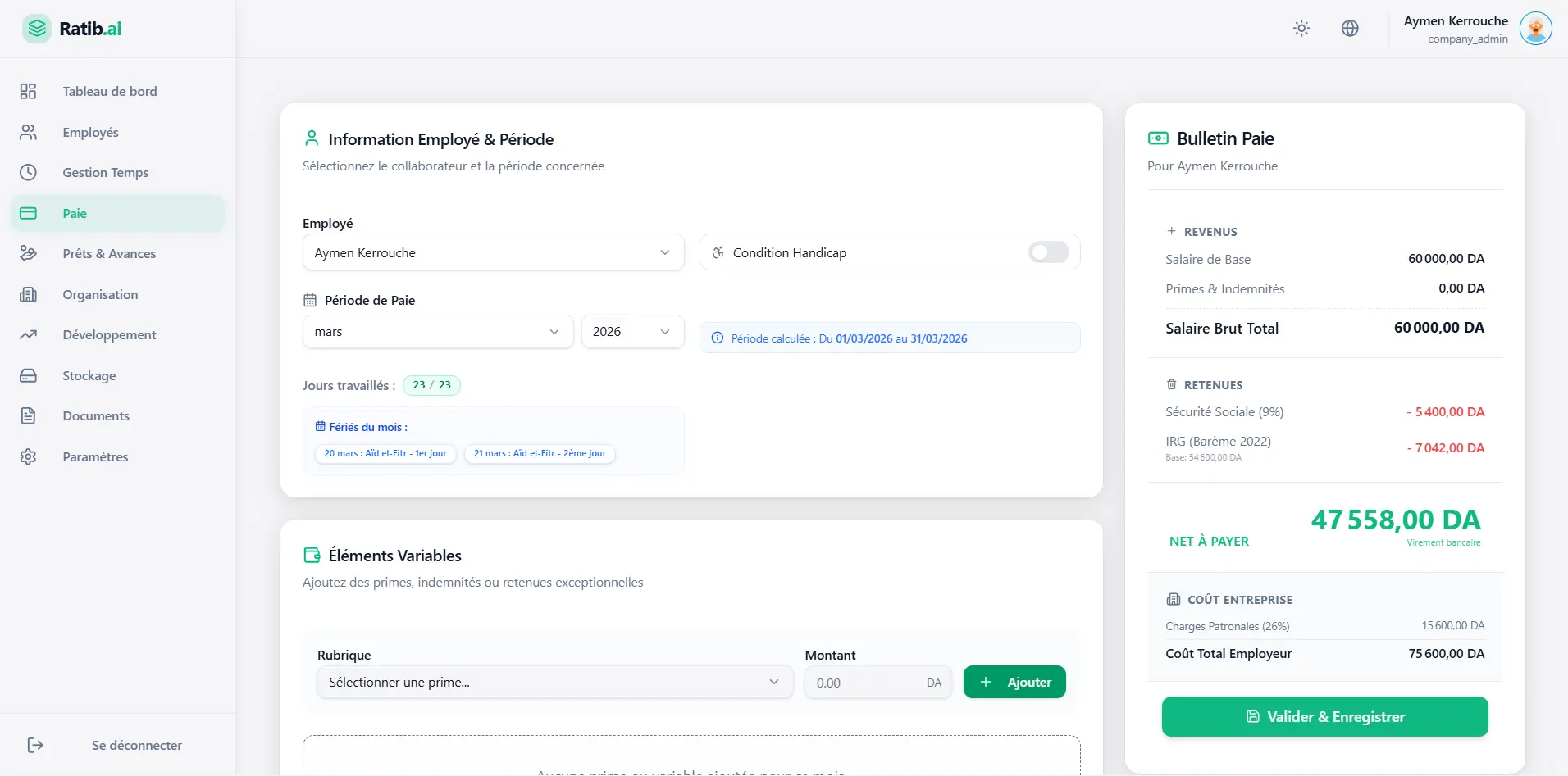 Fiches de Paie Automatisées